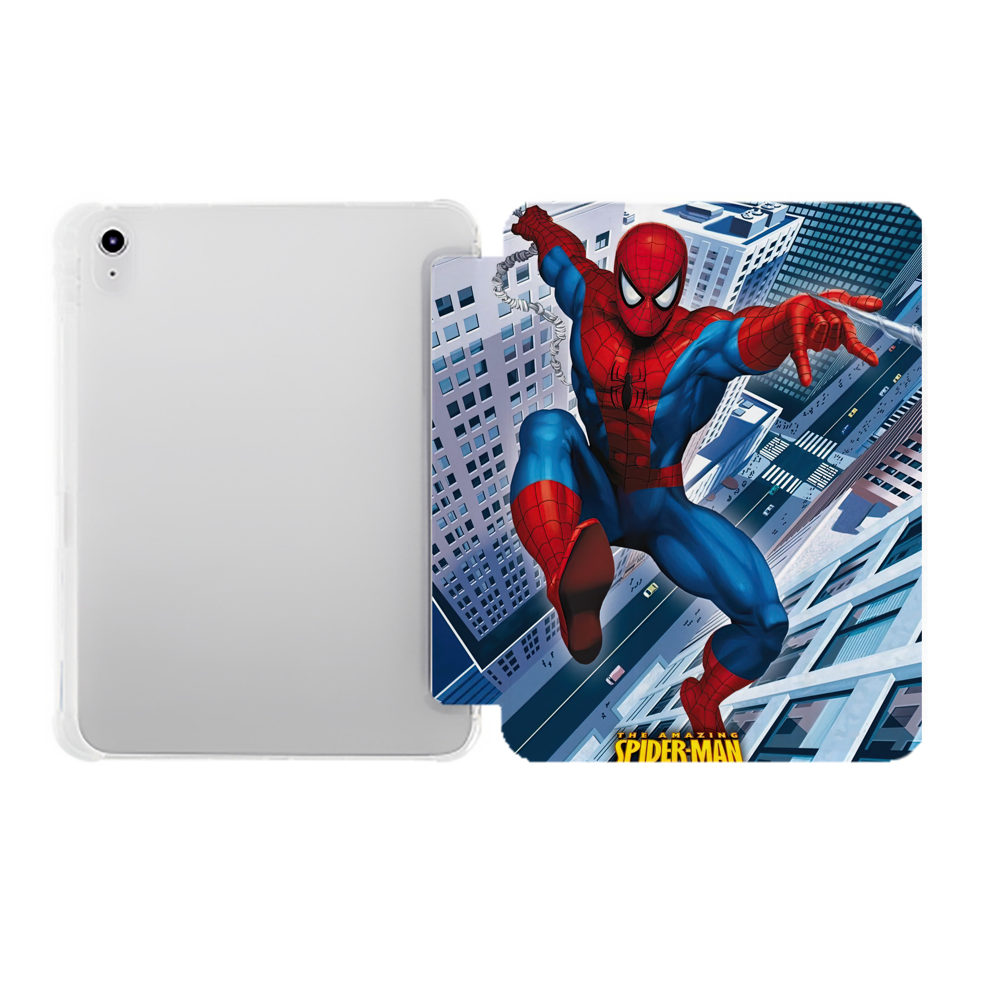（画像用） Spider Man スパイダーマン IPad ケース ペン収納付き 三つ折りスタンド PUレザー×シリコン 対応機種9.5/10.5/10.9インチ